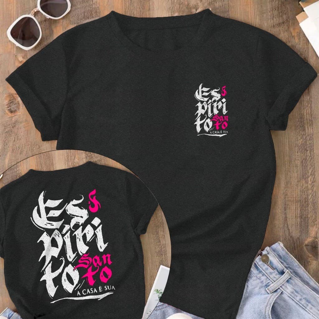Camiseta Feminina Espírito Santo A Casa É Sua Algodão Manfinity Estampa Streetwear Casual Conforto