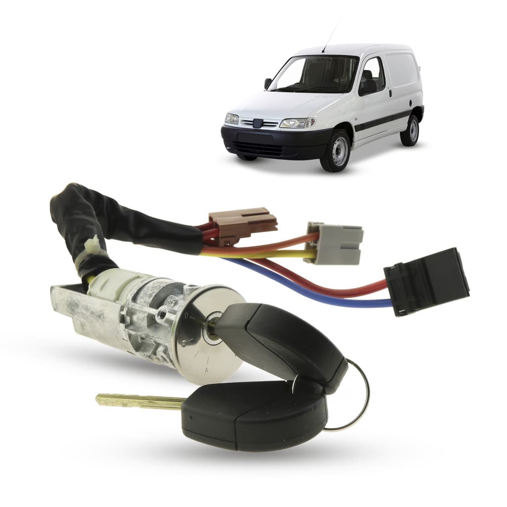 Trava de Direção Com Cilindro Com Comutador 3 Saídas Peugeot 306 Hatch Sedan Break SW 1994 1995 1996 1997 1998 1999 2000