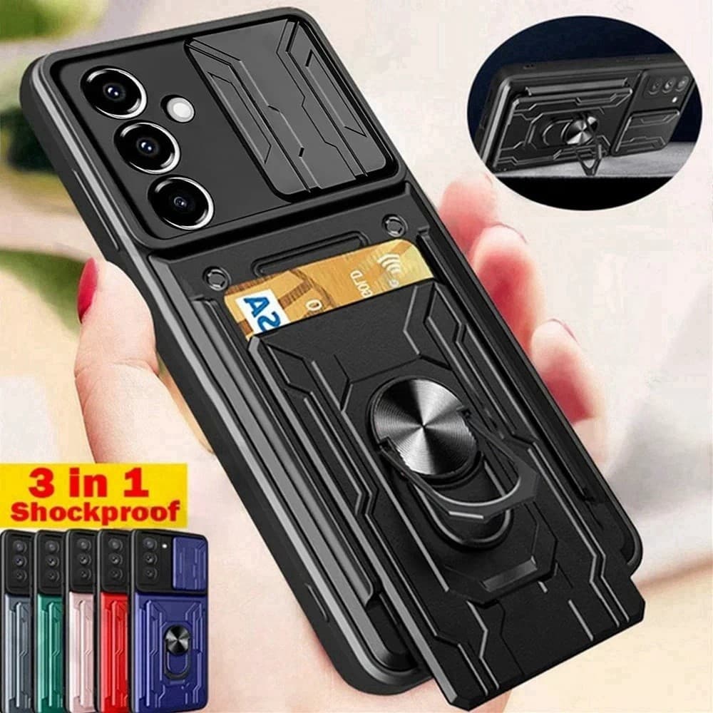 Capa Para Samsung Galaxy A07 A37 A57 A06 A16 A36 A56 A15 A35 A55 Slide Suporte Anel 360 Câmera Magnética Grau Militar Sl
