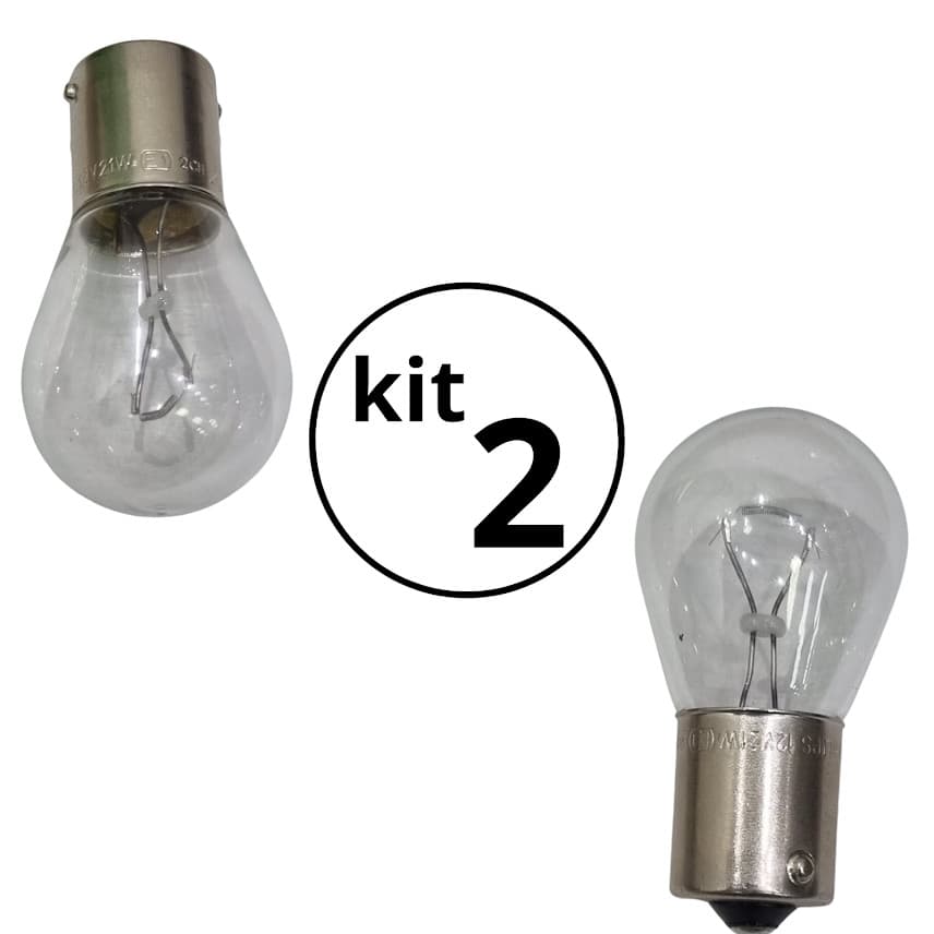 Kit 2 Lâmpadas 1 Polo Cristal Philips Pino Reto Lanterna/Pisca/Ré/Freio 12v 21w  Ref.124981