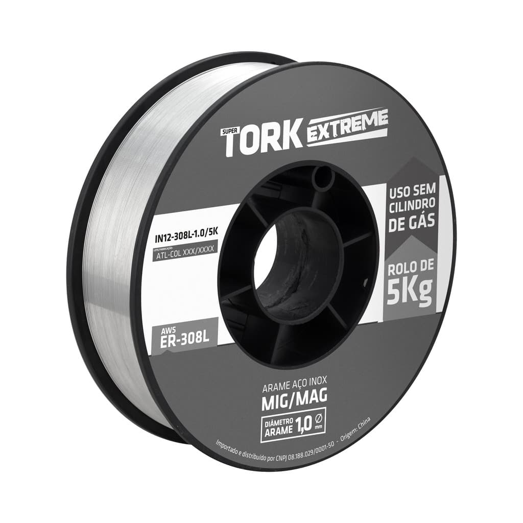 Arame para Solda Mig Inox Uso com gás 1.0mm Rolo de 5Kg Tork