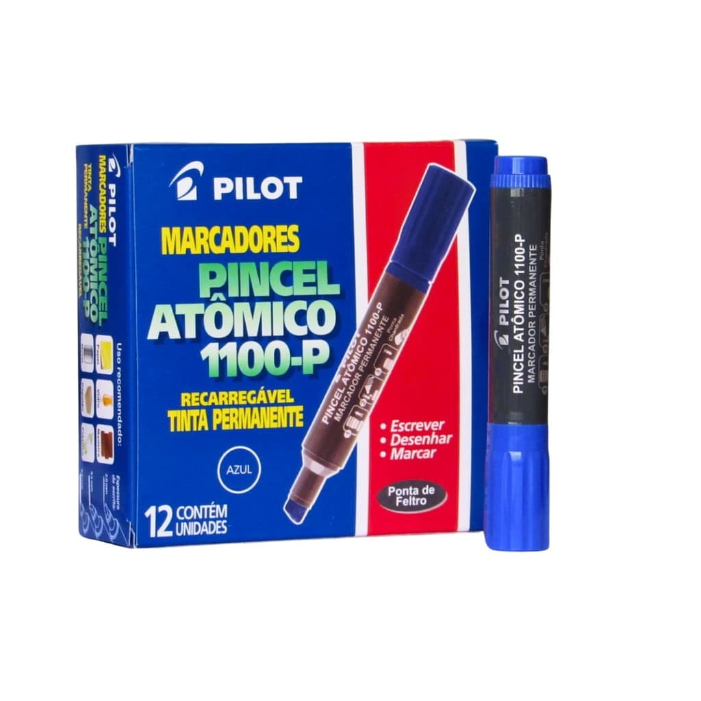 PINCEL ATOMICO 1100 CANETÃO AZUL RECARREGAVEL PERMANENTE PILOT