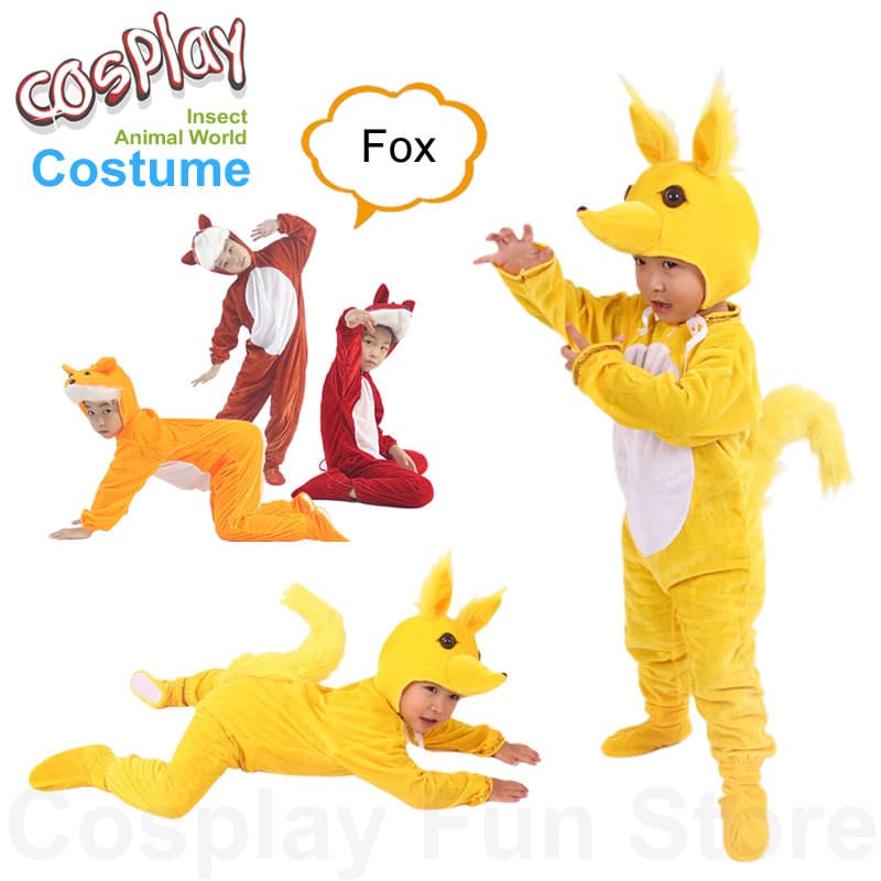 Fantasias de Raposa para Cosplay Infantil, Trajes de Animais para Apresentações, Vestido de Dança para Festa Infantil, M