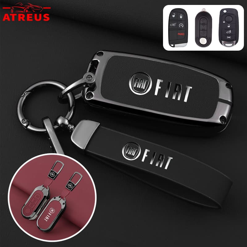 Chave De Fiat Shell Carro Liga De Zinco Couro Envoltório Completo Protetor Para Fiat Uno Toro 500 Bravo Punto Palio Argo