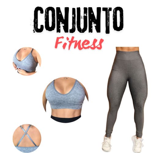 Conjunto Shine Top + Legging Cintura Alta Feminino Com Bojo Removível