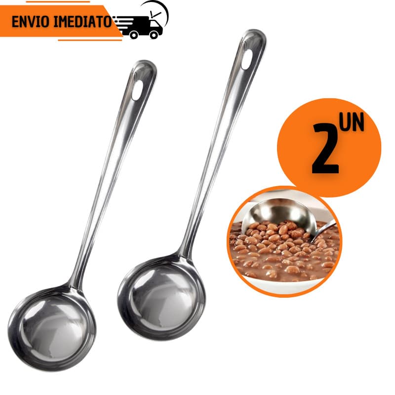 Kit 2 ou 1 Conchas Inox Para Feijão Sopa Caldos Restaurante Cozinha Buffet Copa Servir