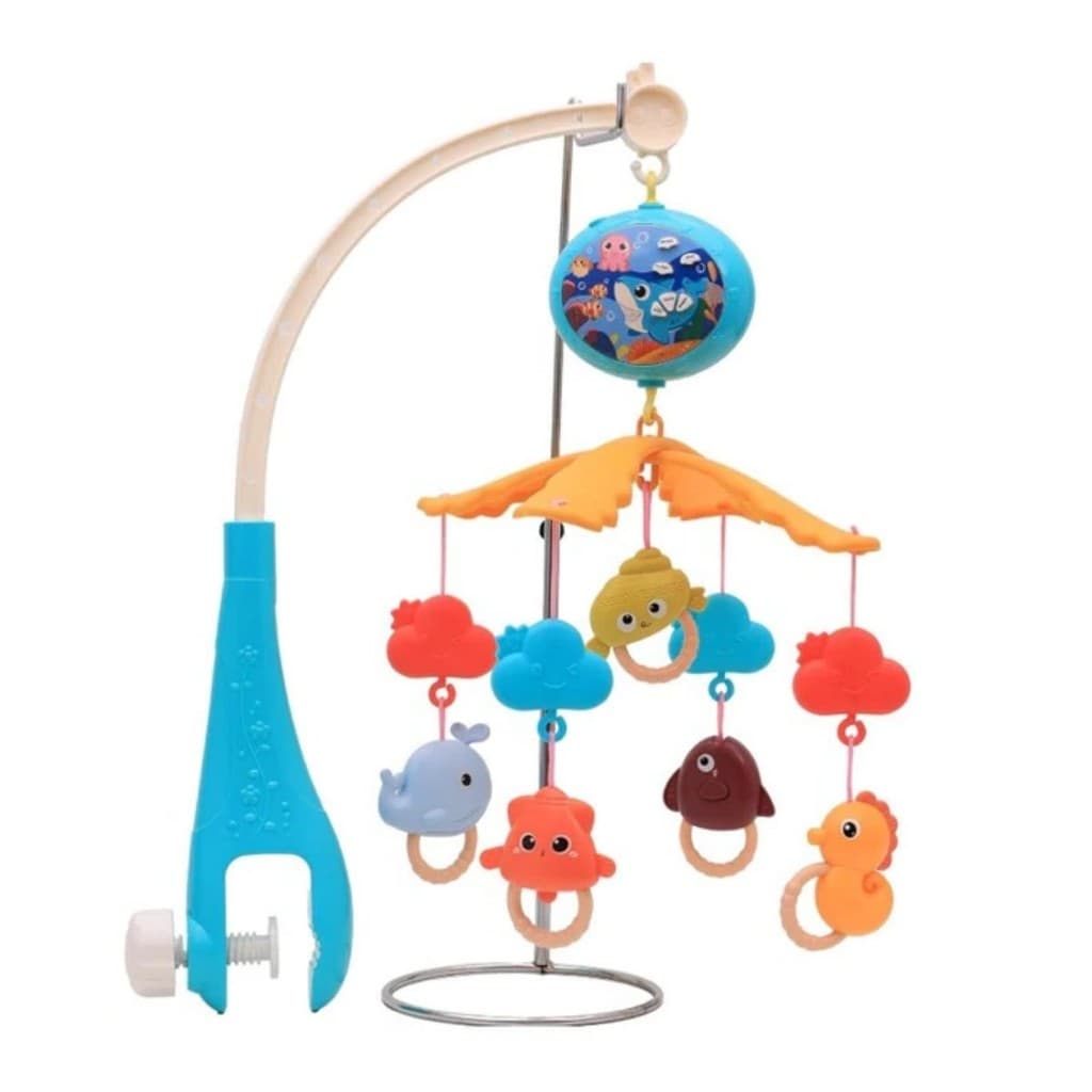 Mobile Musical Bichinhos do Mar com Canção de Ninar Zippy Berço Bebê Colorido Desenvolvimento Sons