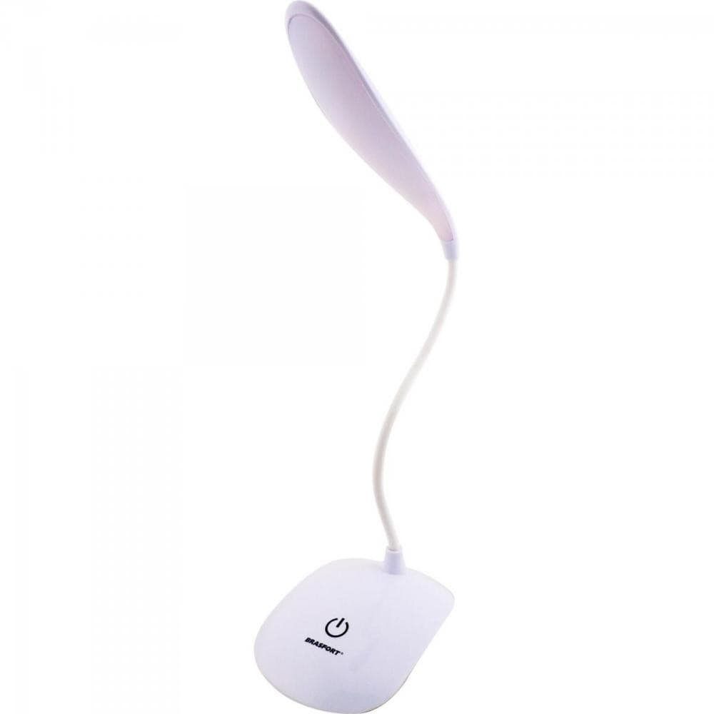 LUMINARIA LED DE MESA USB/ PILHAS HASTE FLEXIVEL - BRASFORT