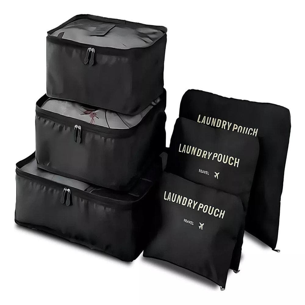 Organizador Mala Viagem Kit 6 Pecas Necessaire Porta Roupas Sapatos Ziper