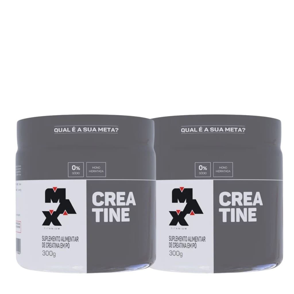 Kit 2 Creatina 300g Max Titanium Monohidratada em Pó Sem Sabor