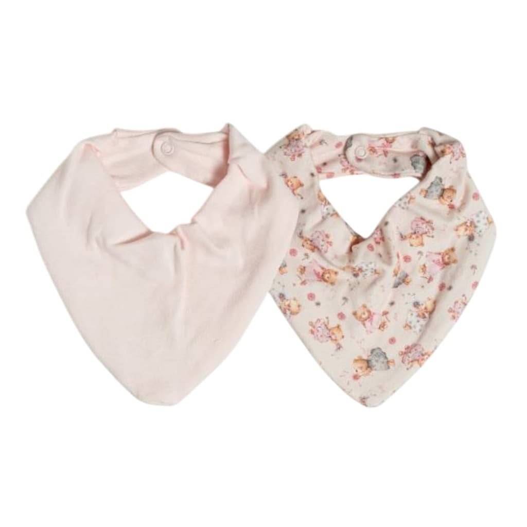 Kit Com 2 Babadores Bebê Bandana Aurora Rosa - Hug