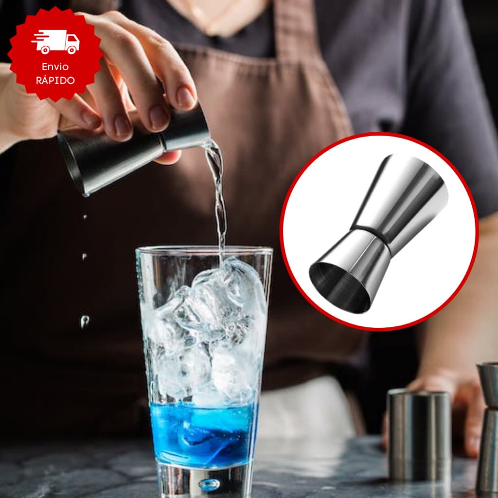 Dosador Duplo de Bebidas Inox 50/25ml para Drinks Bebidas Doses Wisky Bar Restaurante Barman e Bartander