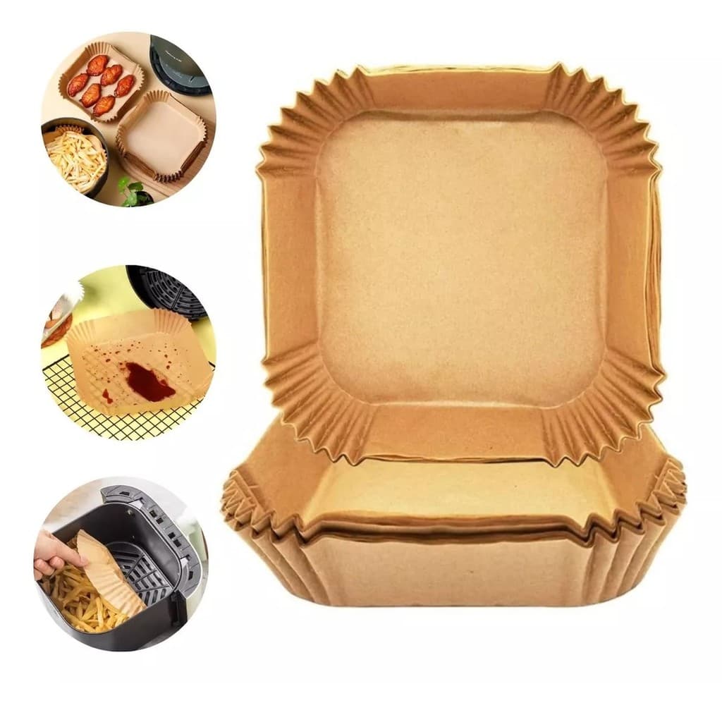 Forma Forro De Papel Descartável Air Fryer Kit C/100 Un 20cm