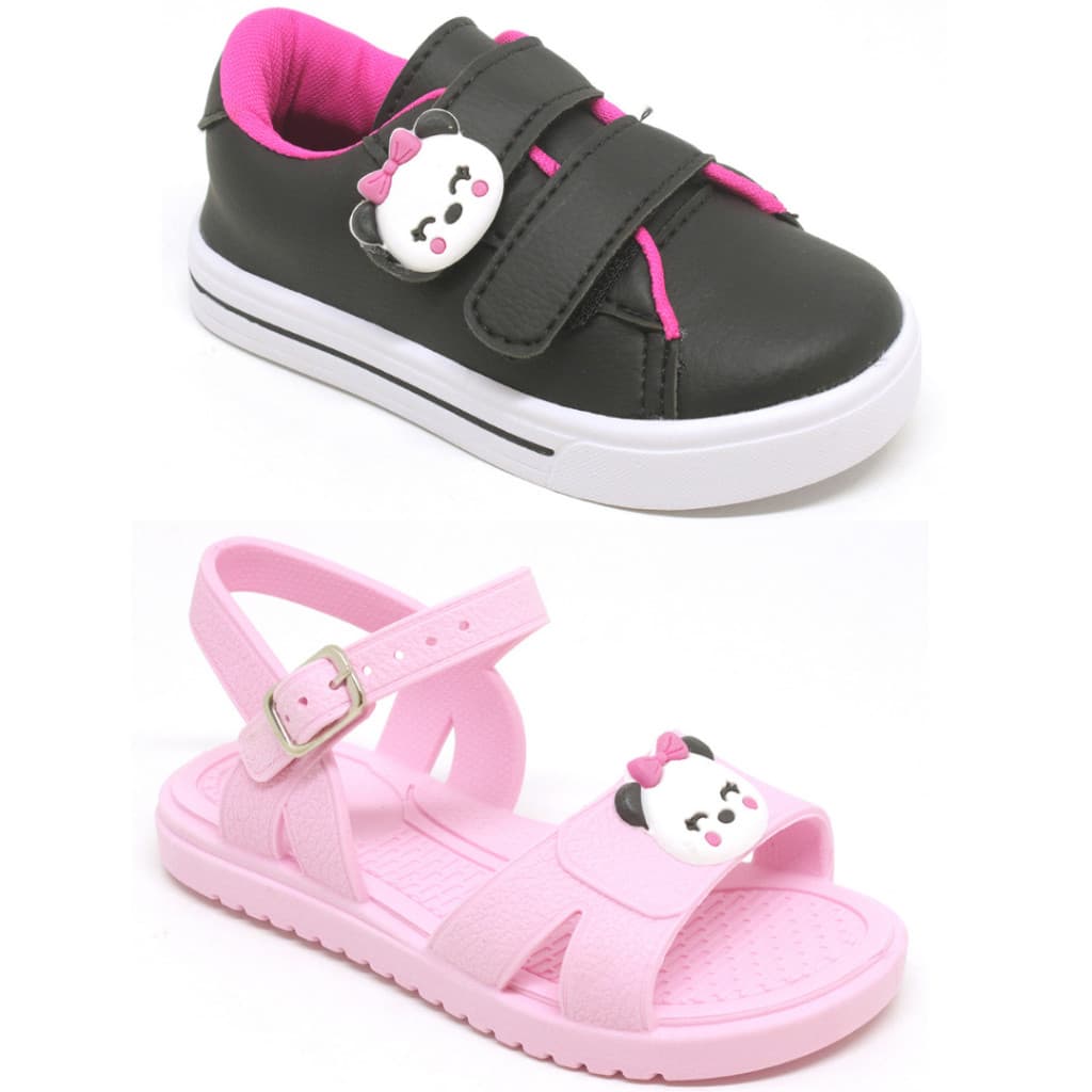 Kit Tênis Infantil Feminino Sandália Infantil Menina Moda escolar verão