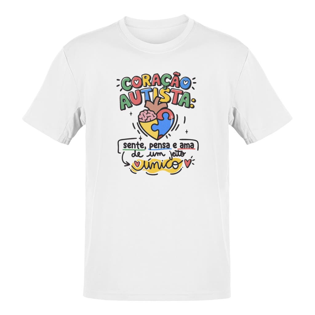 Camiseta Blusa Personalizada Coração Autista Jeito Unico