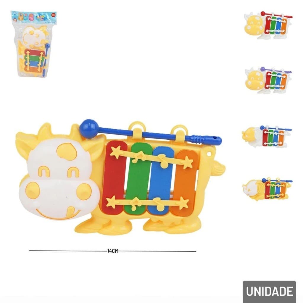 Xilofone Musical Infantil Vaquinha Cores Sortidas