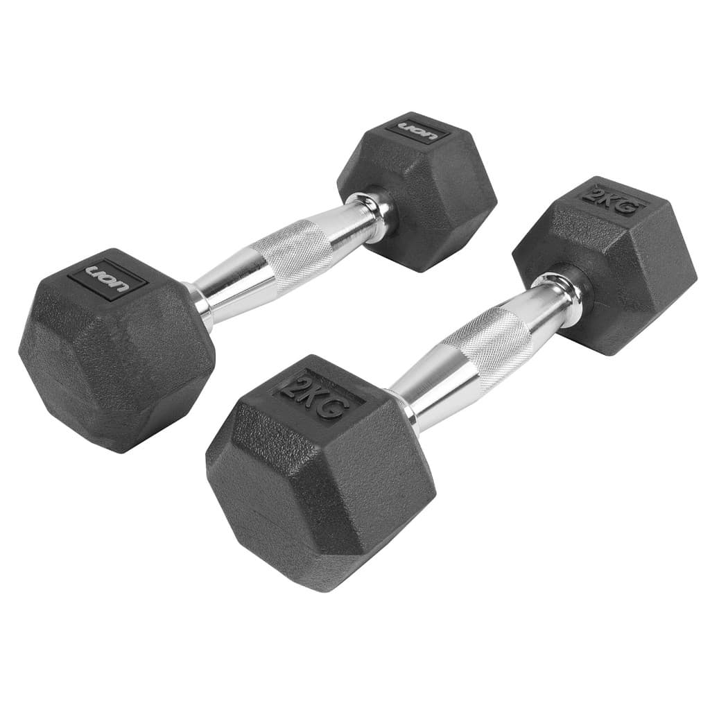 Par Halteres Lion Performance Sextavado 2kg Aço Cromado