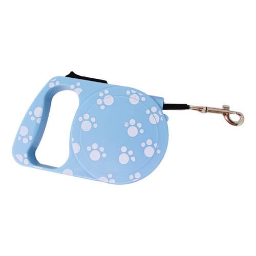 GUIA RETRATIL COLEIRA PARA CACHORRO PORTE PEQUENO AZUL 3M 10KG SAVANA