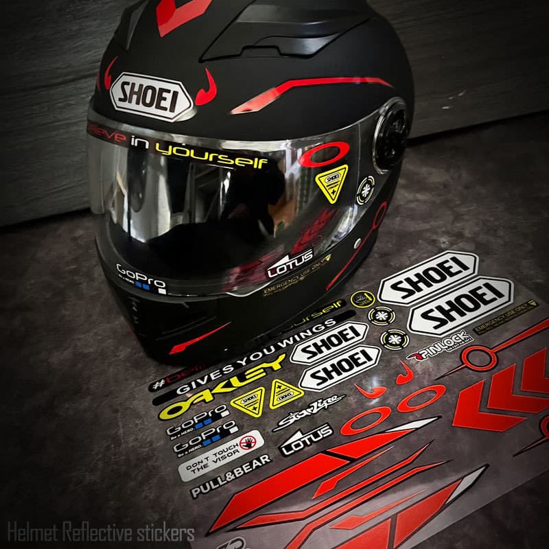 Adesivo Para Capacete De Motocicleta Adequado SHOEI HJC Kyt Lente Modificada GoPro Decalque Reflexivo À Prova D'água