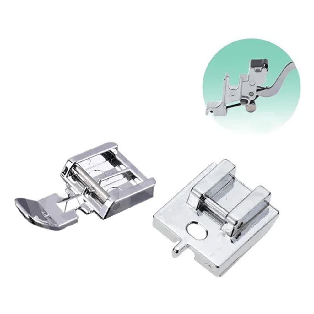 Kit 2 Sapata Calcador Zíper Invisível Metal Para Máquina Costura Doméstica