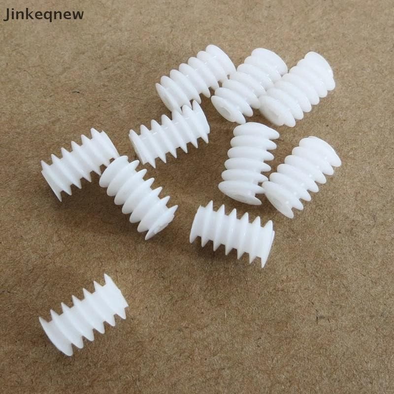 JNBR 10 Pçs/Lote Branco Mão Direita Plástico 6 * 10 (2A) Turbina Sem-Fim 0.5 Módulo Engrenagens De Redução DIY Modelo Pe