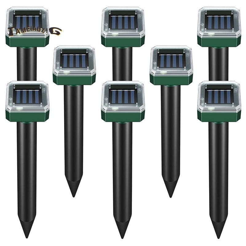 🔥8 Pacotes Repelente Ultrassônico De Cobra Solar De Roedores Movido A Energia Para Ambientes Externos