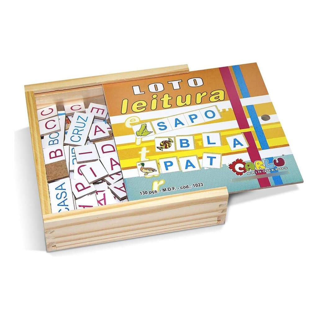 Brinquedo Loto Leitura Mdf 130 Peças mdf Carlu