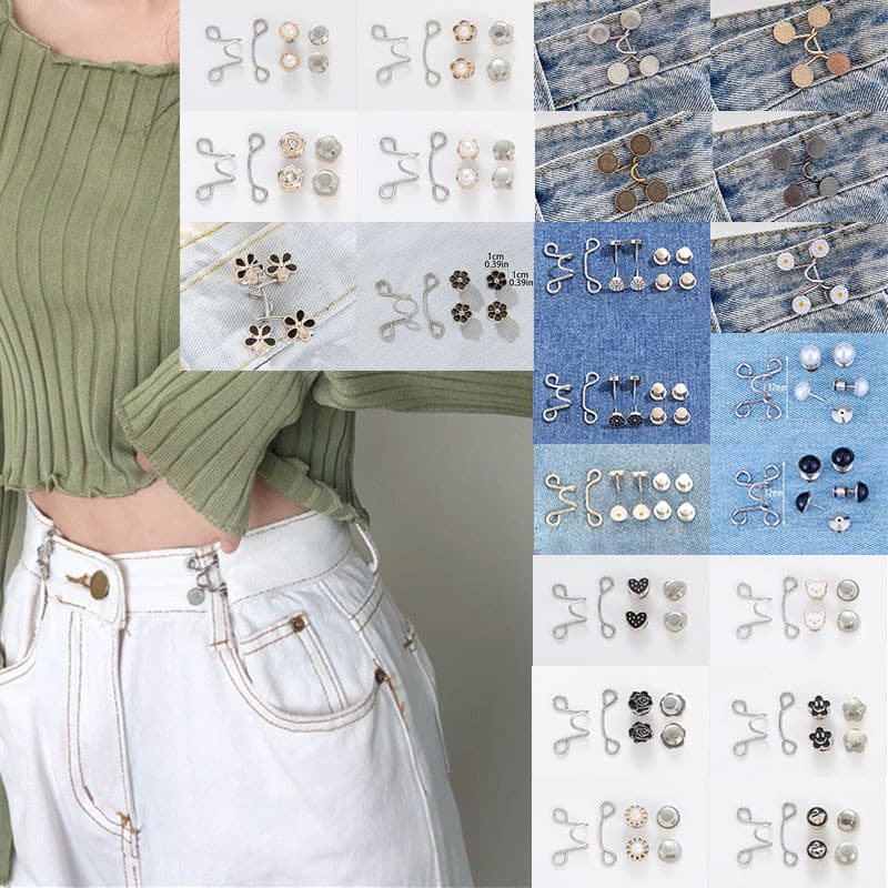 Nobleflyingyunyuan Vestido Jeans Feminino Com Botão De Cintura Ajustável E Destacável , Sem Perfuração , Estilo Gancho D