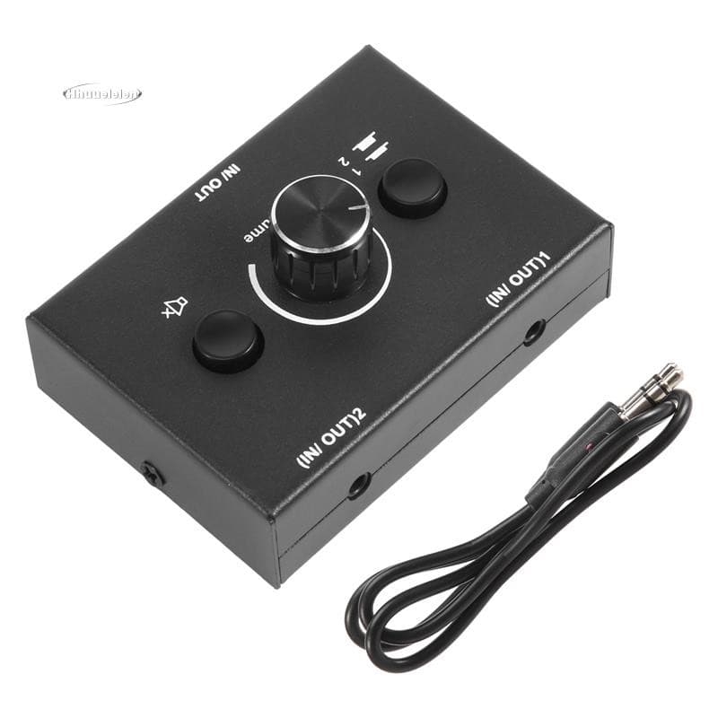 Comutador De Áudio De 3.5 Mm , 2 Entradas , 1 Saída/1 Entrada Saídas , Switcher Divisor , Caixa De Botão Mudo De Uma Tec