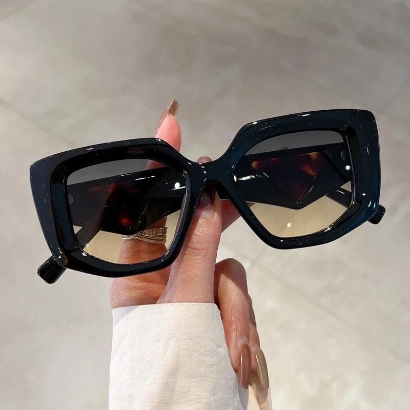 Óculos De Sol Vintage De Grandes Dimensões Moda Feminina Irregular Gradiente Tons Na Design De Marca De Luxo UV400