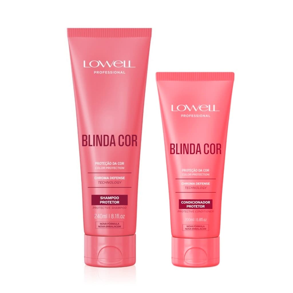1525LW Kit Shampoo+Condicionador Lowell Blinda Cor hidrata e protege cores