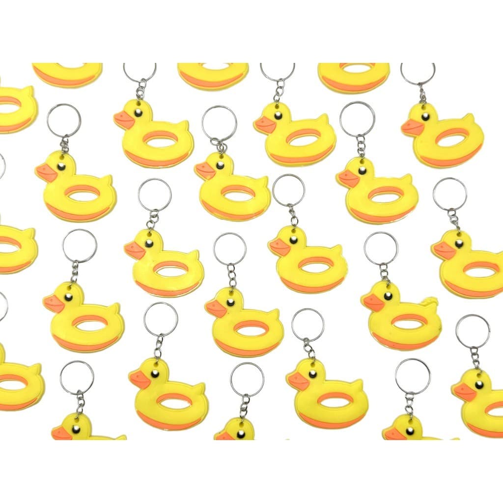 Chaveiro Boia Patinho Piscina 10un Emborrachado Aquatic Agua Mar Verão pato amarelo