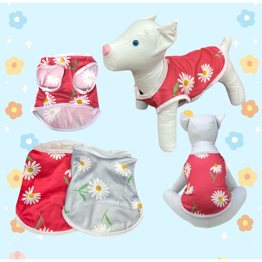Roupa Pet Com Flores Colorida Para Verão – Leve, Confortável E Super Estilosa!