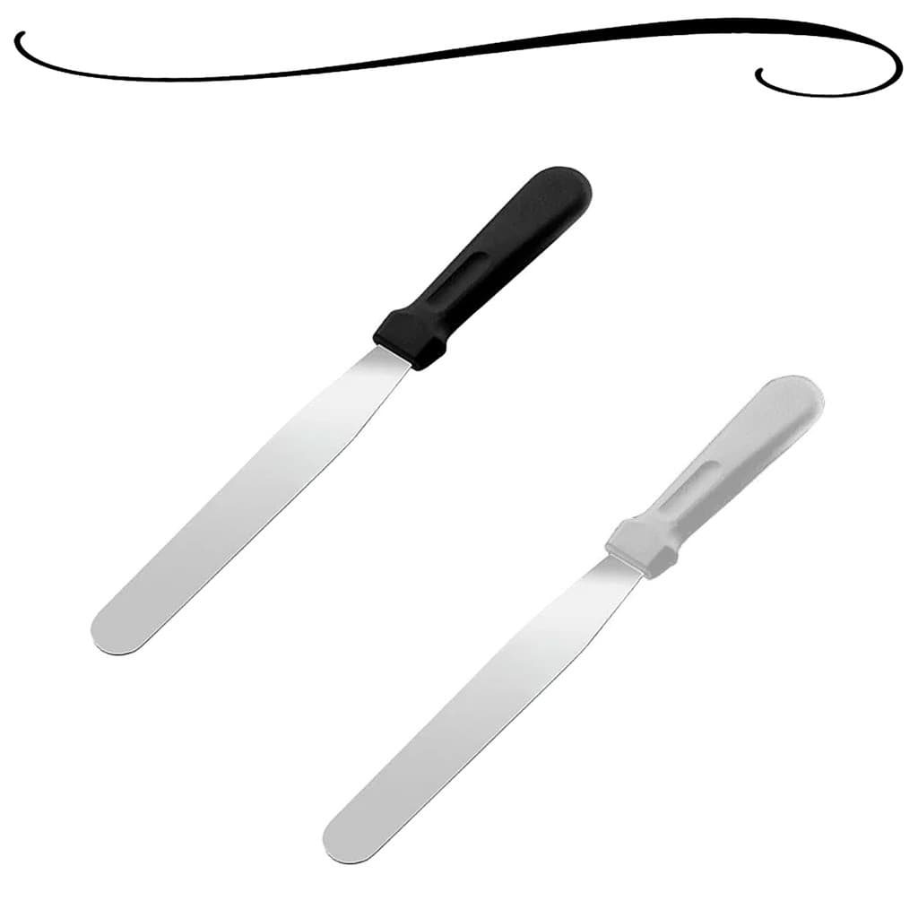 Espátula Reta Inox PP Confeitar Coberturas Bolo Cupcakes Tortas Chef Utensílio de Cozinha Ideal Para Confeitar 32cm
