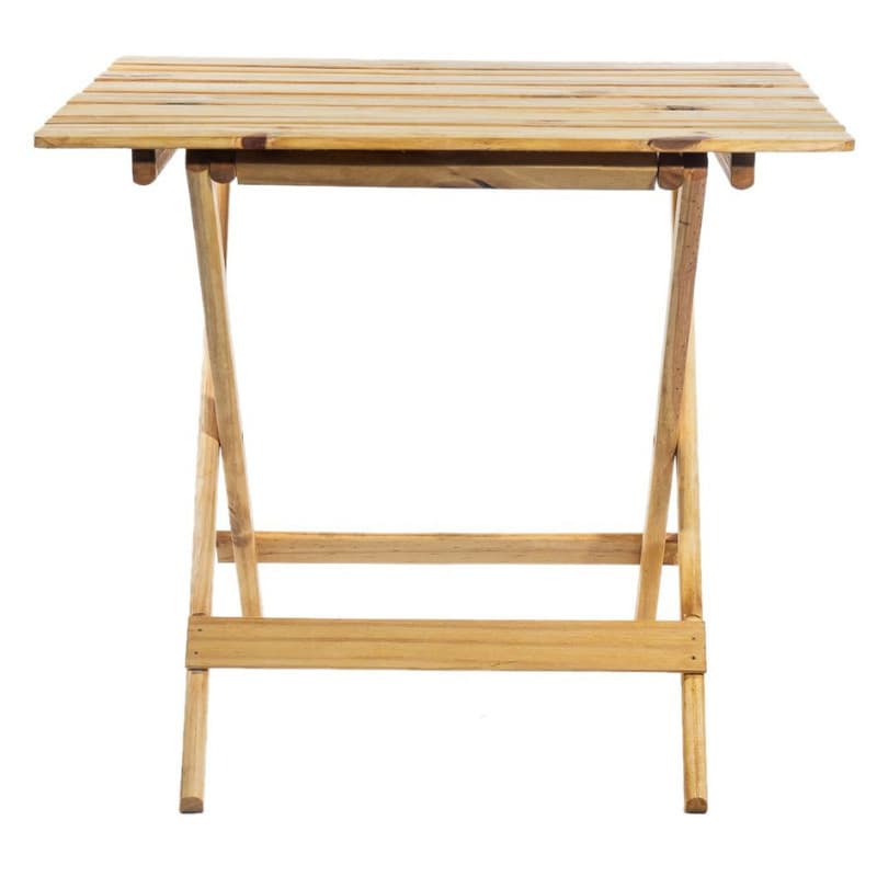 Mesa de Centro Decorativa Exterior Madeira Maciça Envernizada Leve Dobravel Portátil Oferta