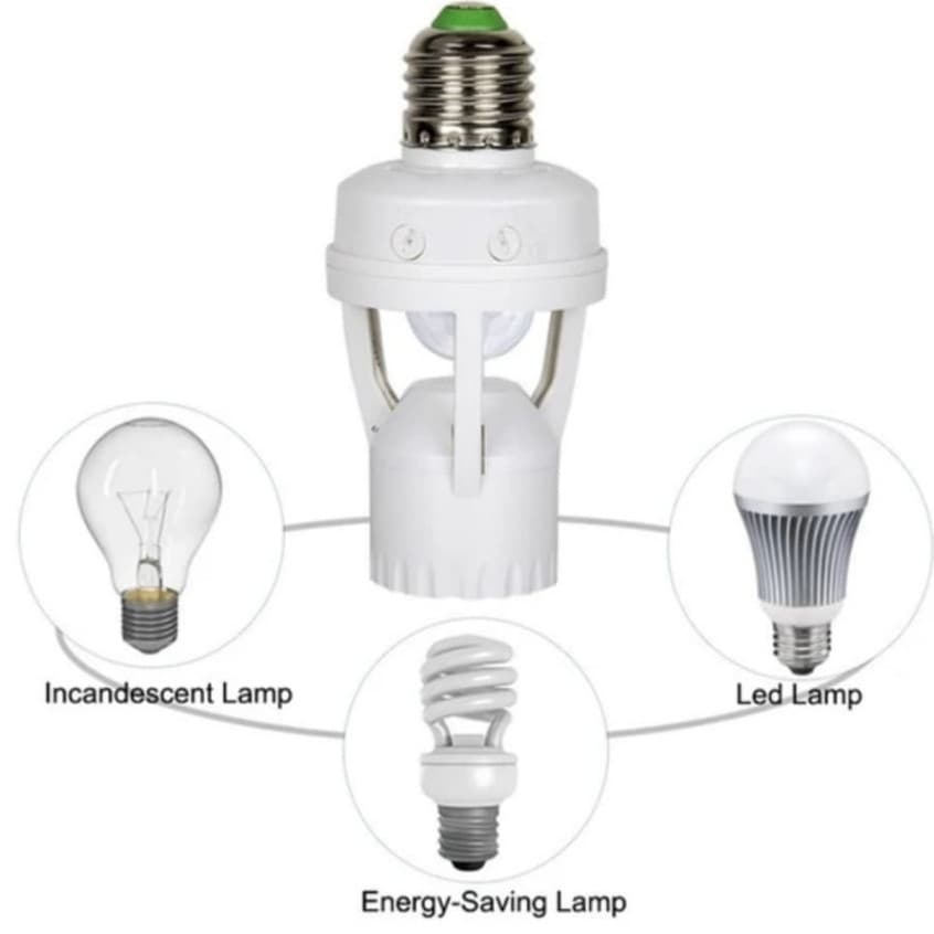 Sensor De Presença Bivolt E 27 Para Lâmpada Com Sensor Movimento