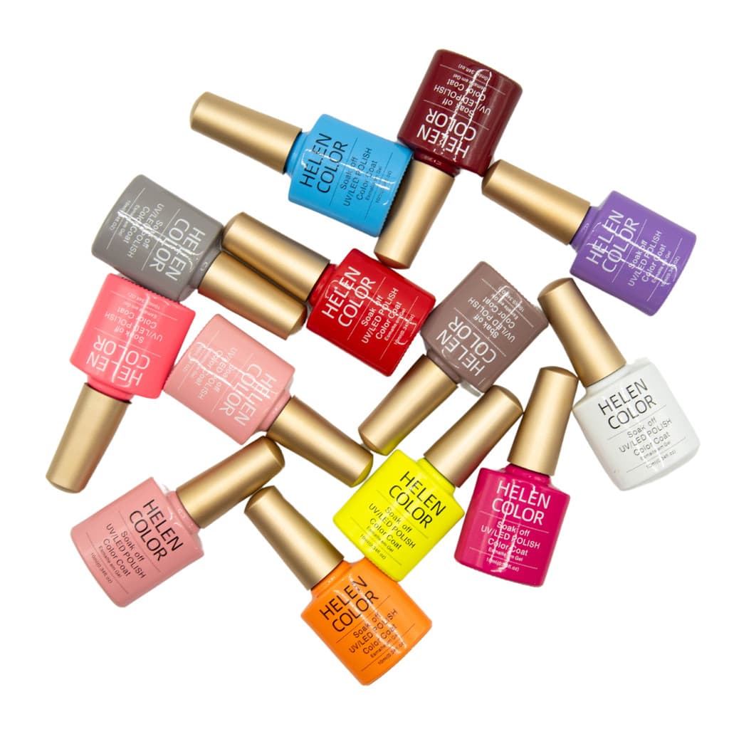 Esmalte em Gel Helen Color UV/ LED 10ml, Cores 221 em diante, Compre acima de 12pcs e Ganhe 1 Gel 15g da Helen Color
