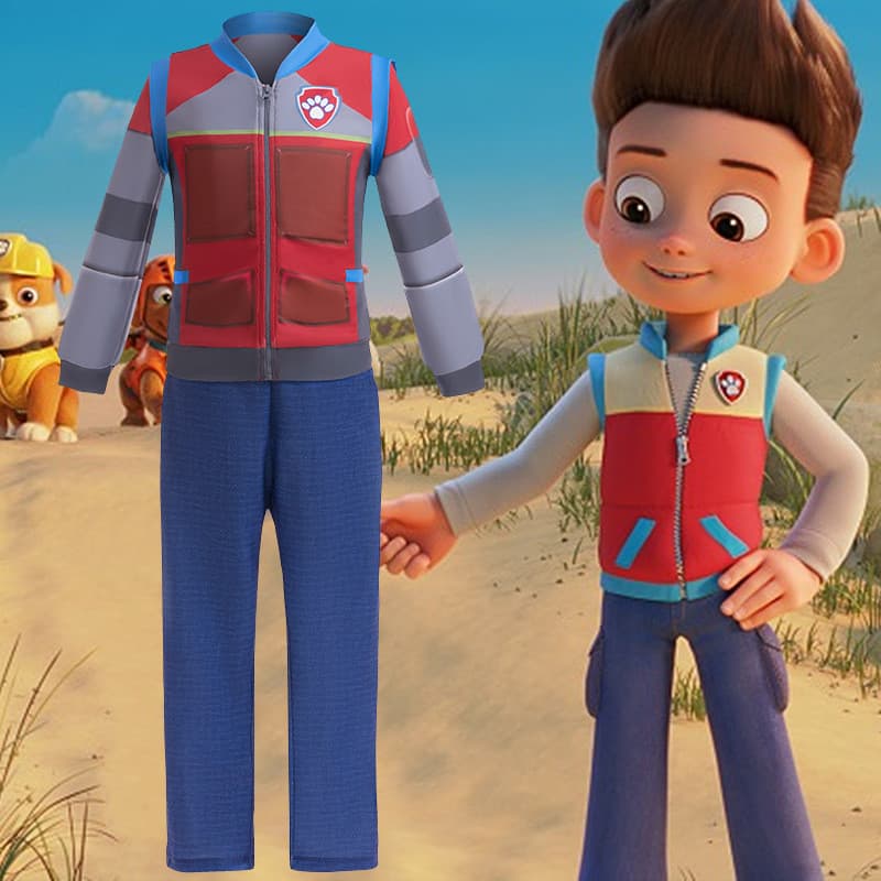 2 Pçs Patrulha Pata Ryder Vestido Fantasia Terno Desempenho De Palco cosplay Manga Longa
