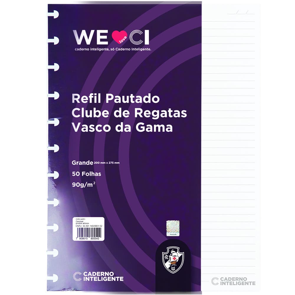 Refil Vasco Caderno Inteligente CI - Tamanho Grande