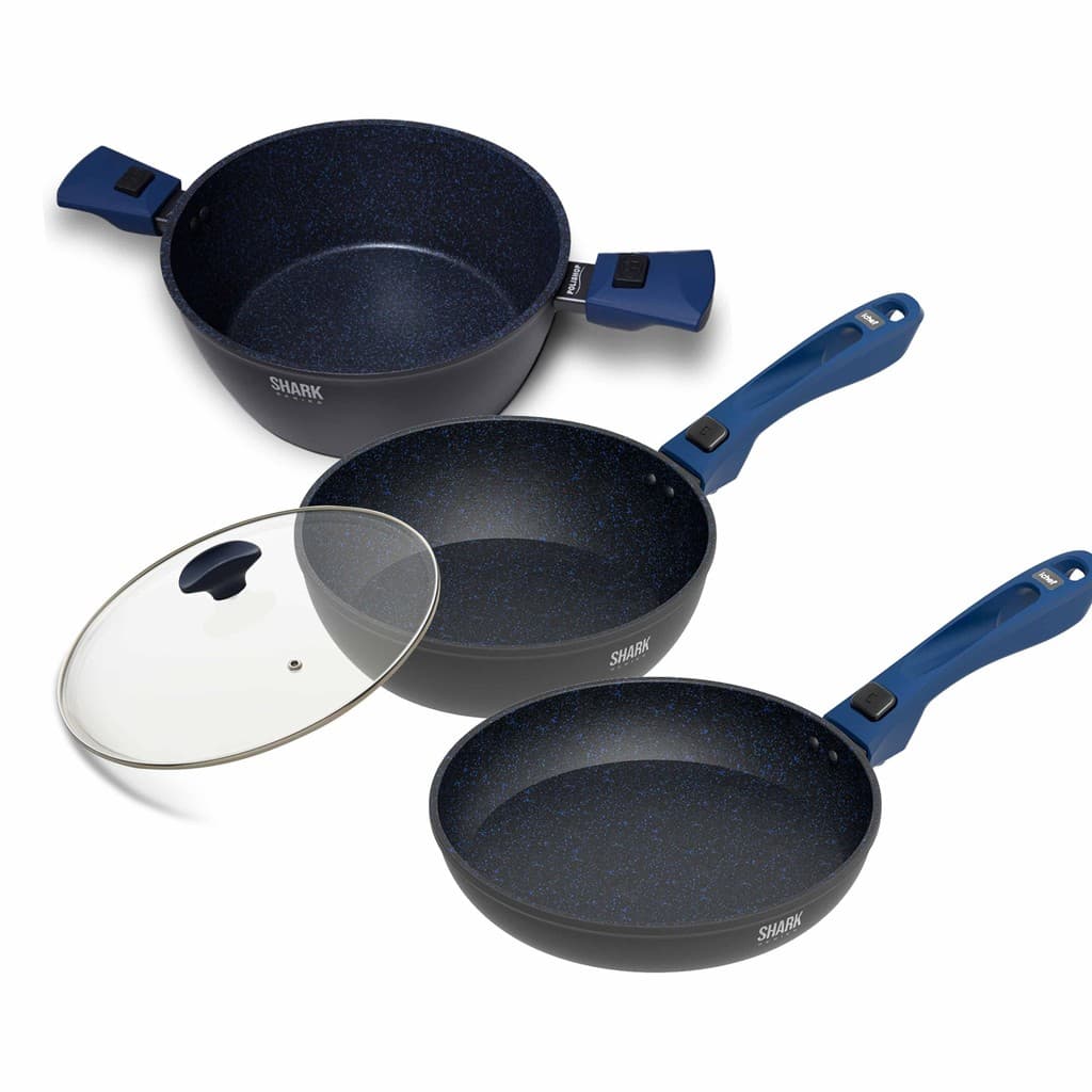 Panelas Ichef Ultra Sauté Grand, Day by Day, Family Size 24cm, com Tampa de Vidro Azul Ichef Azul