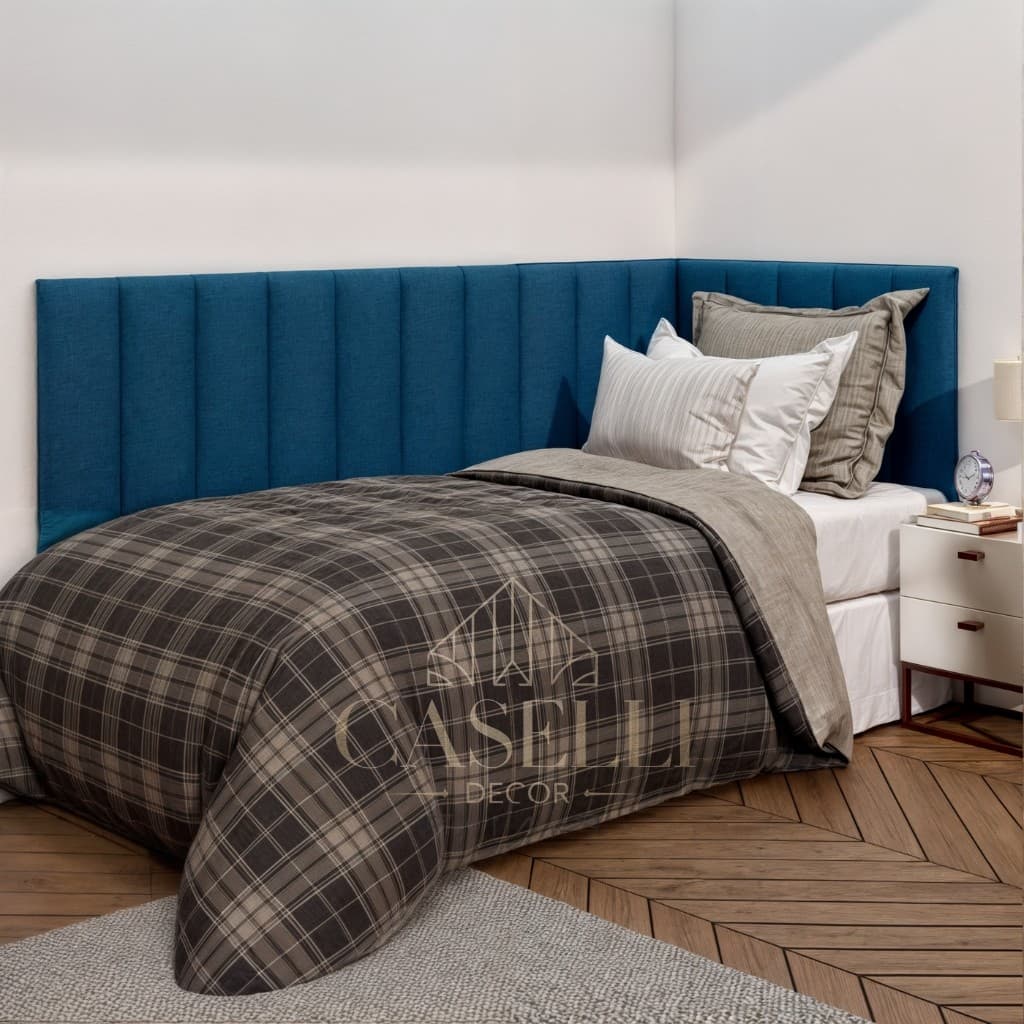 Kit Cabeceira De Cama Box em L Adesiva Estofada Módulos 45x20cm - ENVIO IMEDIATO