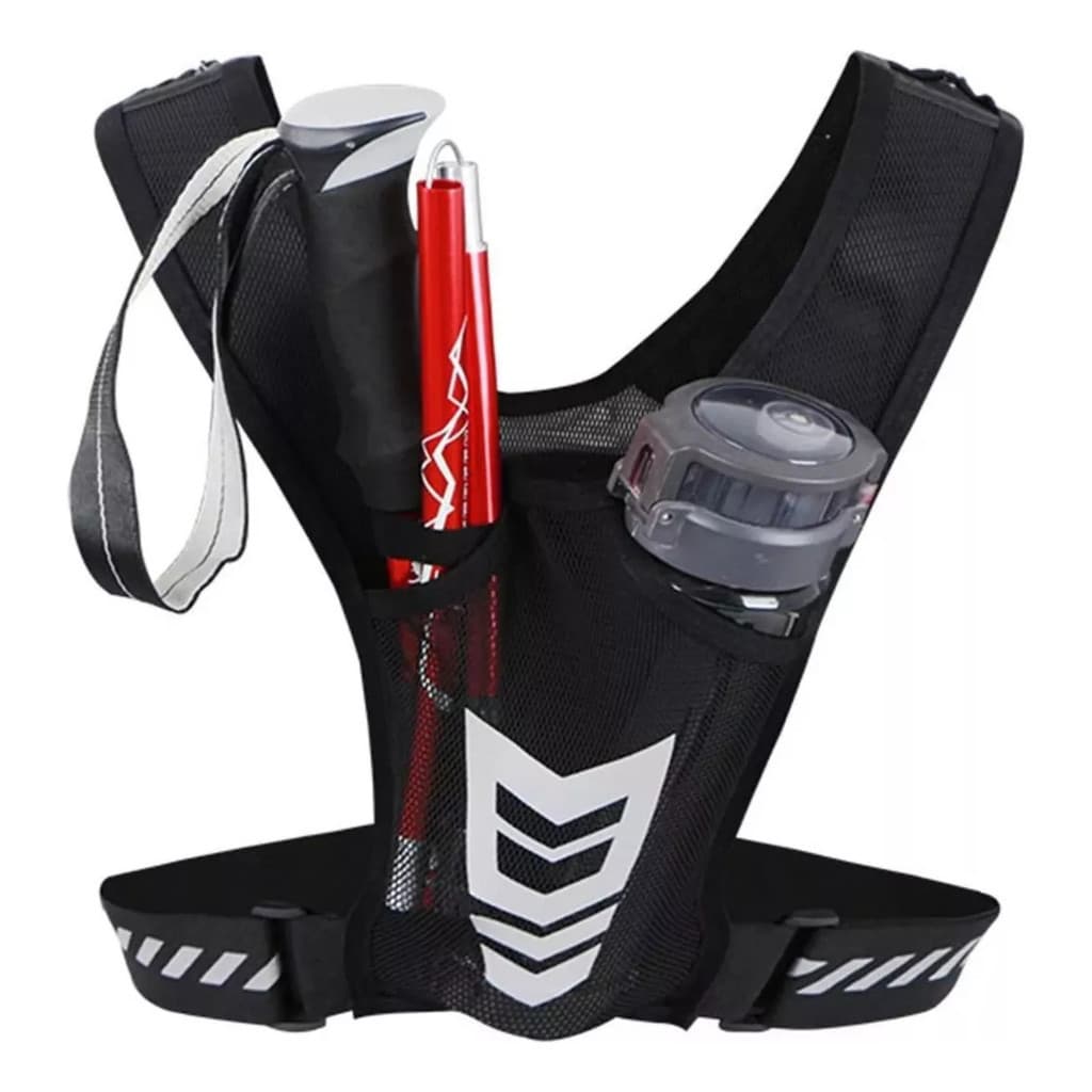 Colete Esportivo Refletivo Com Bolso Para Garrafa De Água E Bolso Para Celular Adequado Para Ciclismo E Corrida Noturna