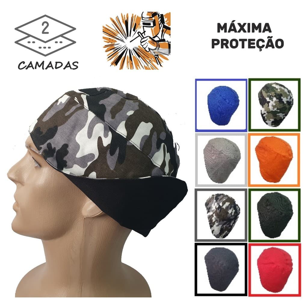 Kit - 2 Toucas De Soldador Solda Metalúrgico Industrial Varias Cores