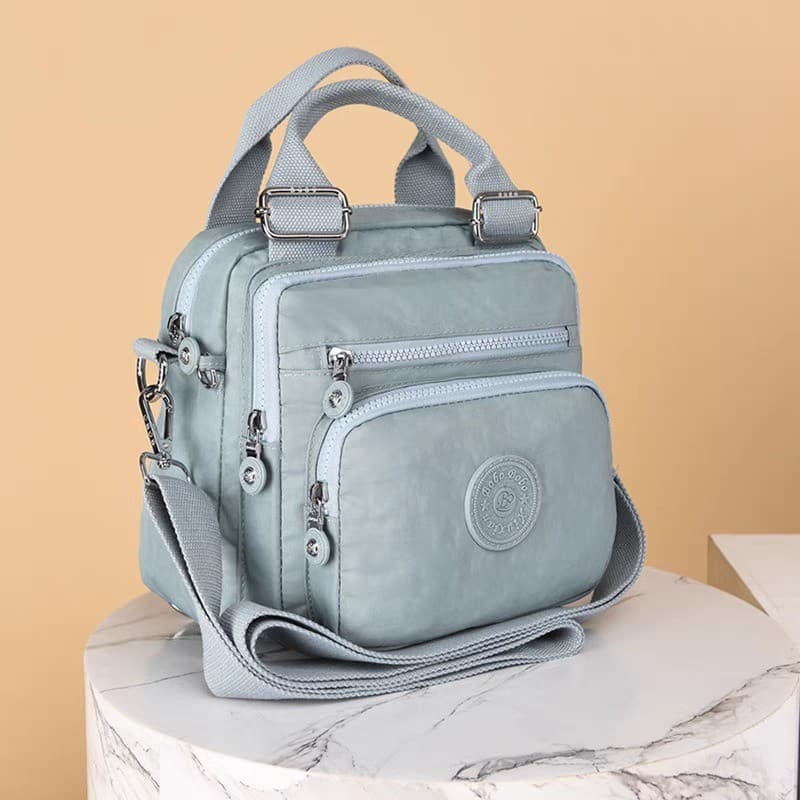 Bolsa feminina nylon impermeável vira mochila transversal tiracolo leve 3em1 no.4793