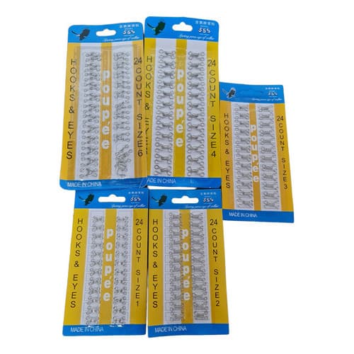 Kit Colchete De Gancho  Com 120 Unidades Diversos Tamanhos
