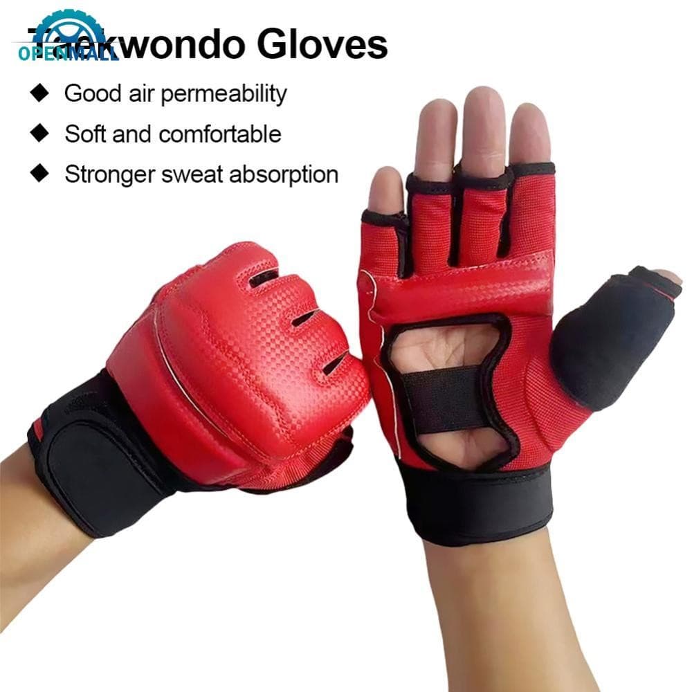OPENMALL Metade Dedo Luvas De Boxe Couro Do Plutônio MMA Luta Kick Karate Muay Thai Treinamento Treino F6T5