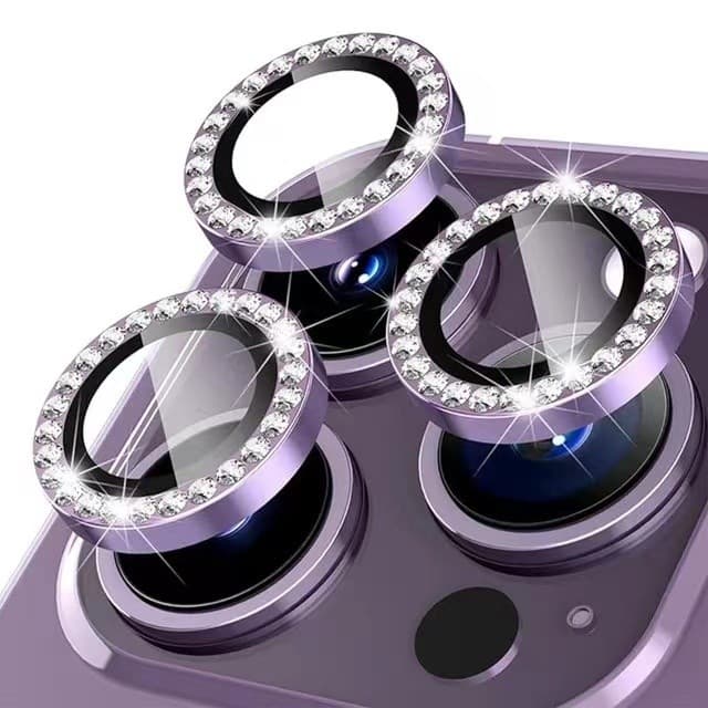 Kit Película Lente Câmera Brilho Diamante Para Iphone 11 12 13 14 15 Pro Max Luxo Camera Lente