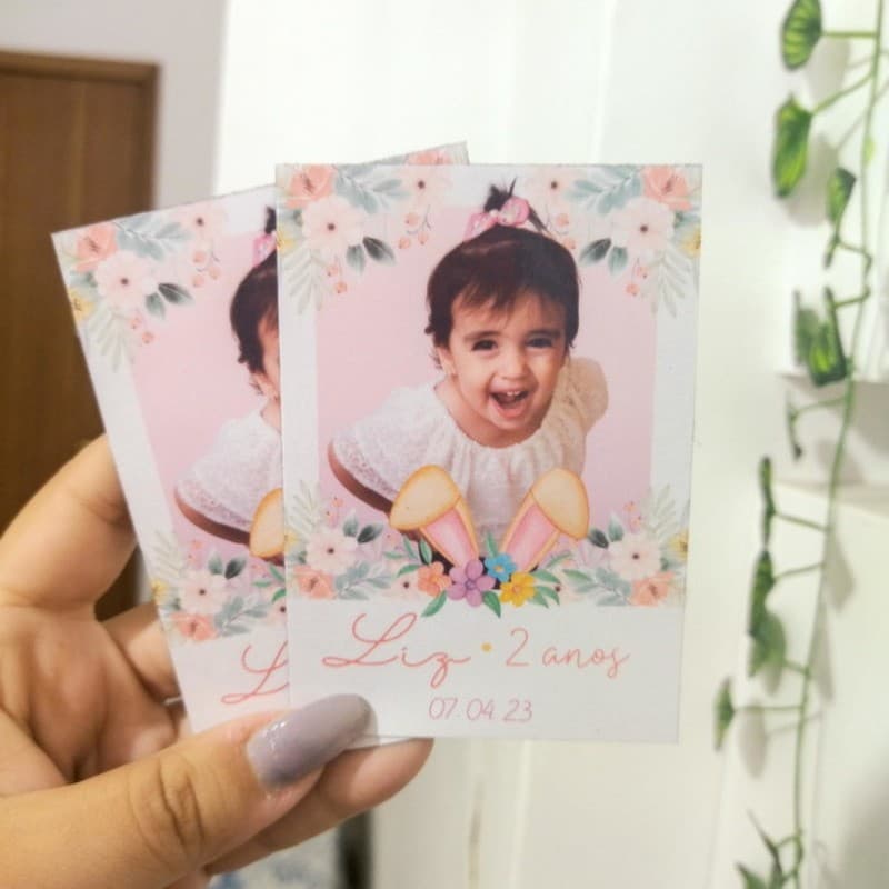 Ímã de geladeira Foto Lembrança Coelho Páscoa - Personalizado - Aniversário