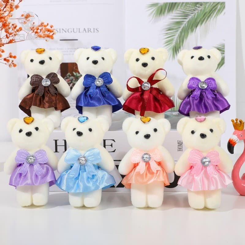 Estoque Pronto Para , 10 Peças , Desenho Animado , Pequeno Ursinho De Pelúcia , Buquê De Flores De Aniversário , Bonecas