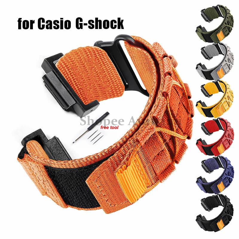Pulseira De Lona De Nylon De 16mm Para Sport Loop Relógio DW-5600/5610 GA2100 Feminina Masculina